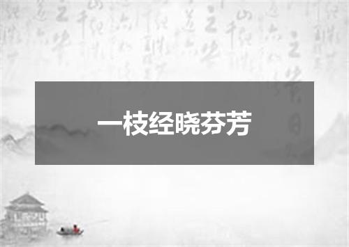 一枝经晓芬芳
