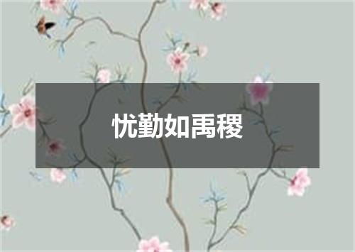 忧勤如禹稷