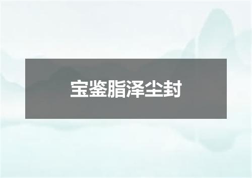 宝鉴脂泽尘封