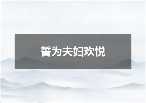 誓为夫妇欢悦