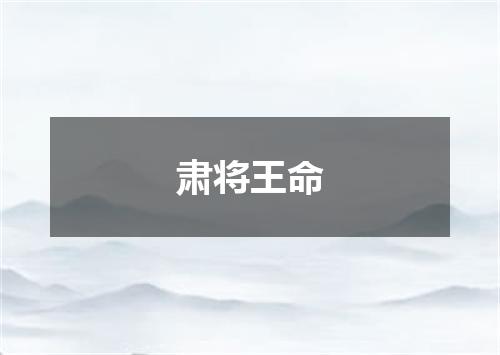 肃将王命