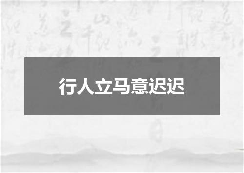 行人立马意迟迟