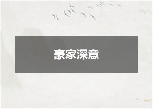 豪家深意