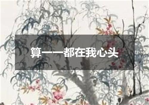 算一一都在我心头