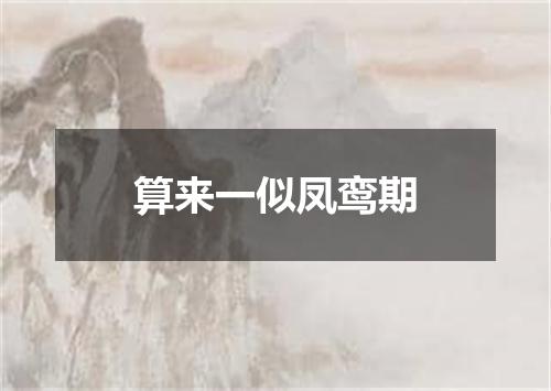 算来一似凤鸾期