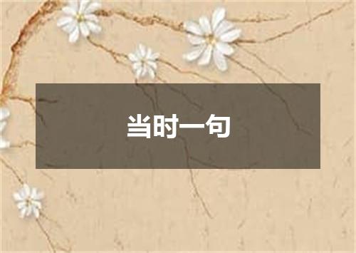 当时一句