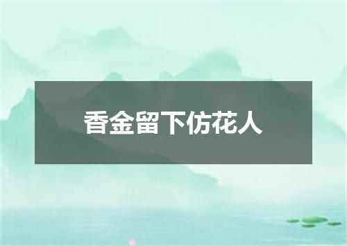 香金留下仿花人