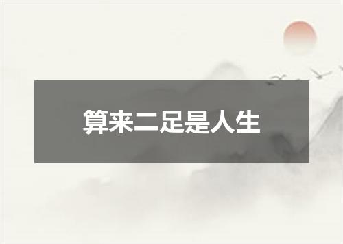 算来二足是人生