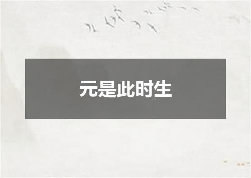 元是此时生