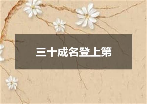 三十成名登上第