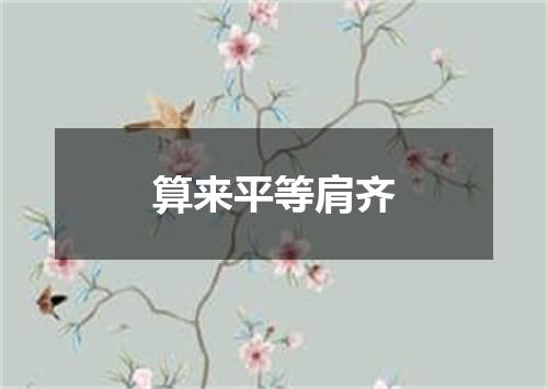 算来平等肩齐