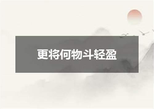 更将何物斗轻盈
