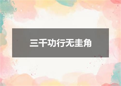 三千功行无圭角