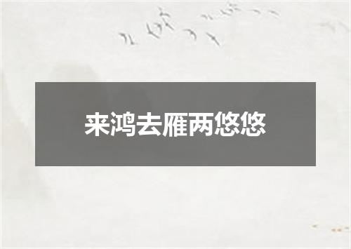来鸿去雁两悠悠
