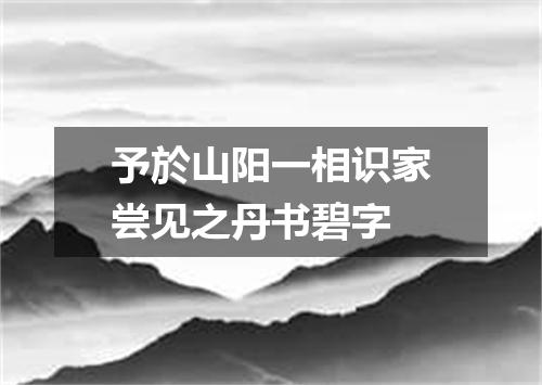 予於山阳一相识家尝见之丹书碧字
