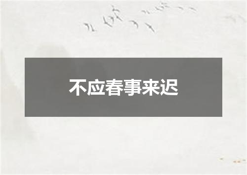 不应春事来迟
