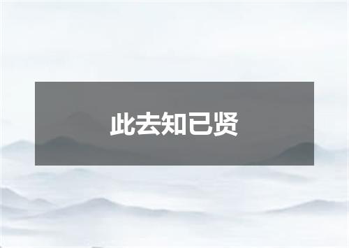 此去知已贤