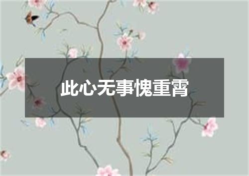 此心无事愧重霄