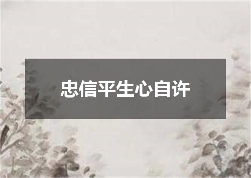 忠信平生心自许