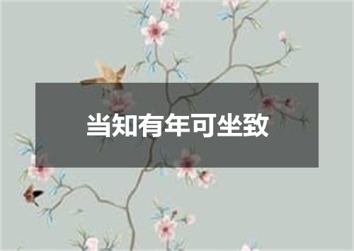当知有年可坐致
