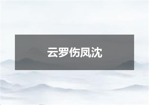 云罗伤凤沈
