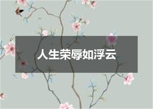 人生荣辱如浮云