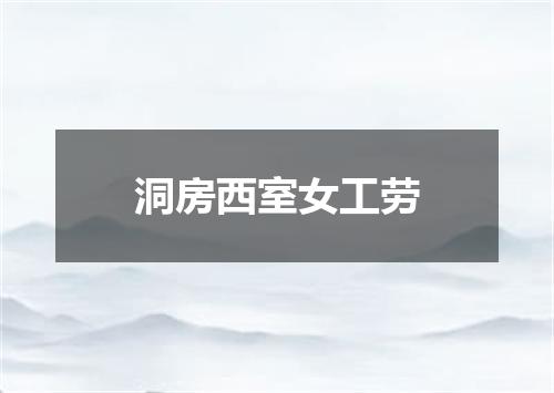 洞房西室女工劳