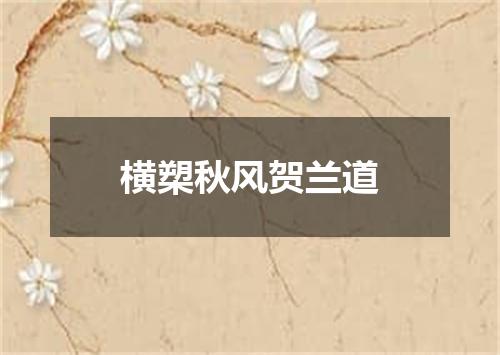 横槊秋风贺兰道