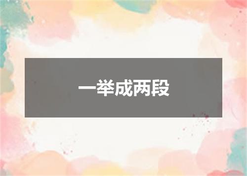 一举成两段