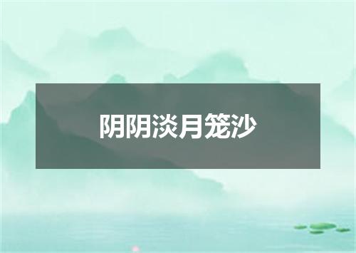 阴阴淡月笼沙