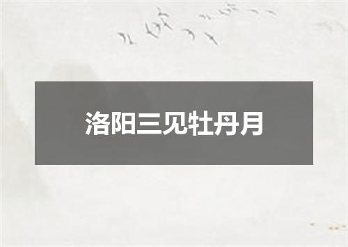 洛阳三见牡丹月