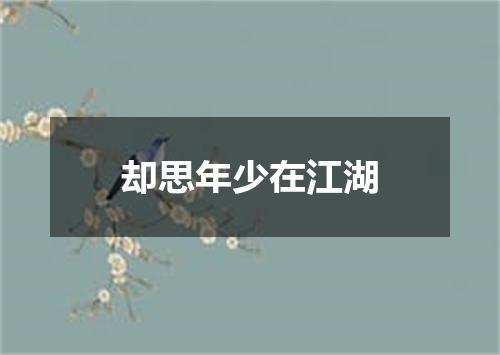 却思年少在江湖