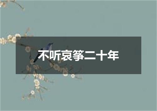 不听哀筝二十年