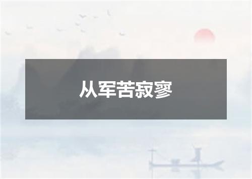 从军苦寂寥
