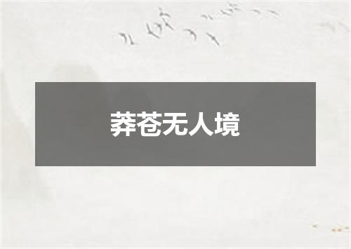 莽苍无人境