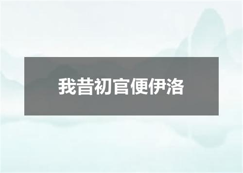 我昔初官便伊洛