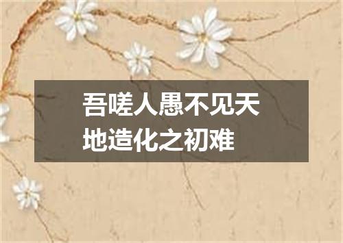吾嗟人愚不见天地造化之初难
