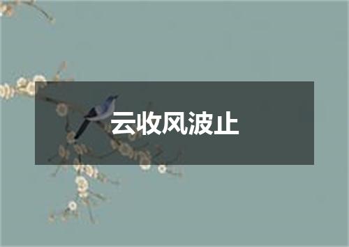 云收风波止