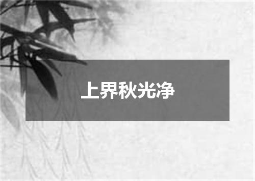 上界秋光净