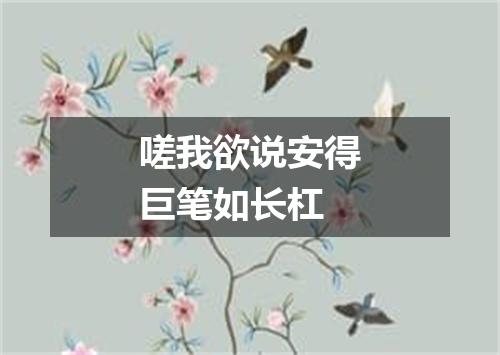 嗟我欲说安得巨笔如长杠