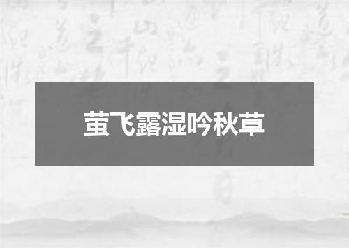 萤飞露湿吟秋草