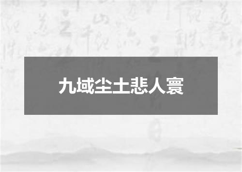 九域尘土悲人寰