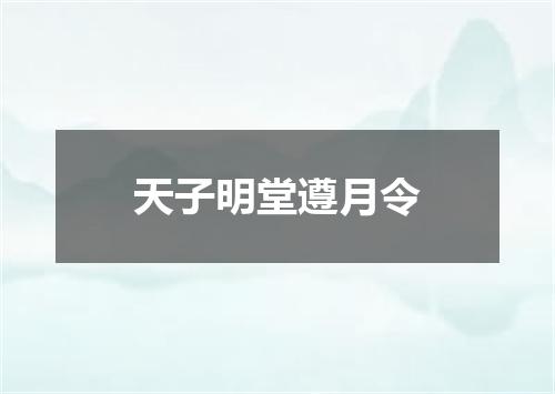 天子明堂遵月令