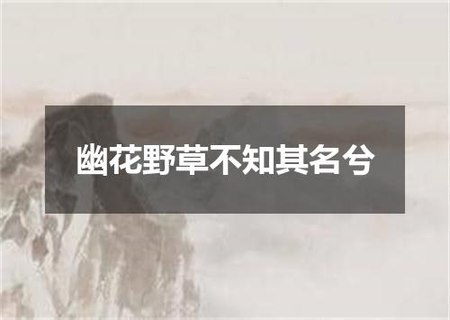 幽花野草不知其名兮