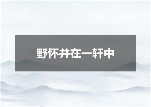 野怀并在一轩中