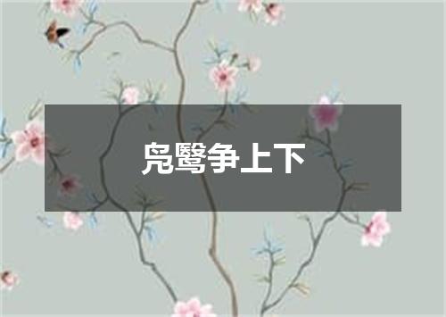 凫鹥争上下