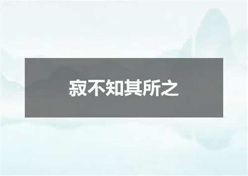 寂不知其所之