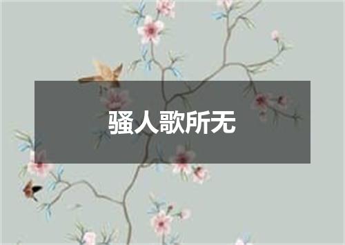 骚人歌所无