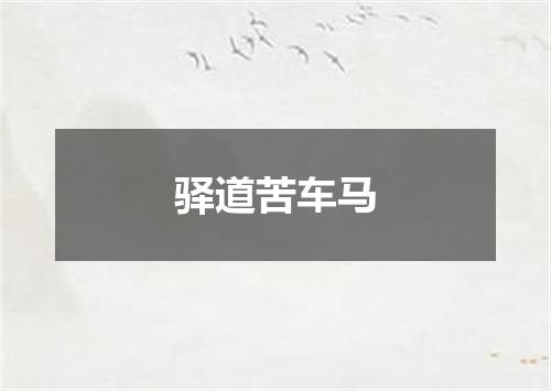 驿道苦车马
