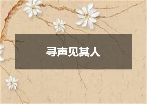 寻声见其人